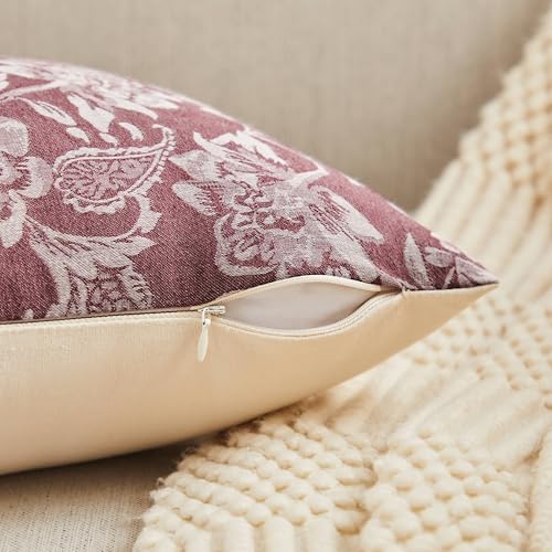 Floral Jacquard Throw Pillow Covers Set of 2 (2 Count)
