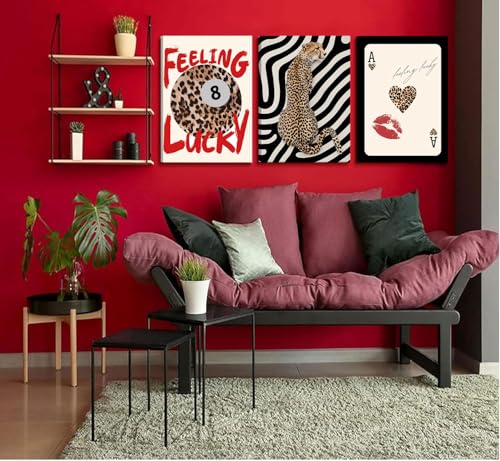 3Pcs Framed Trendy Leopard Print Canvas Wall Art (3 Count)