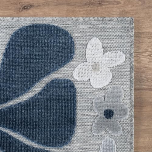 Outdoor Rug 9x12 Large Modern Floral Tropical Area Rugs for Outdoor and Indoor Patio Easy to Clean Non Shedding Living Room Porch Garden Washable Outside Carpet (108 Sq Ft)
