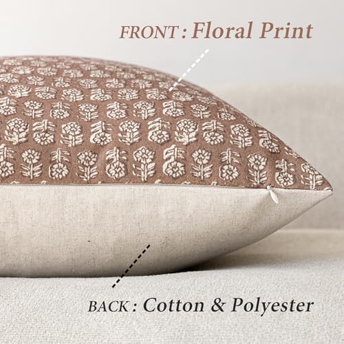 Floral Print Throw Pillow Covers 22×22 Inch (2 Count)
