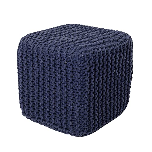 REDEARTH Square Hand Knitted Pouf