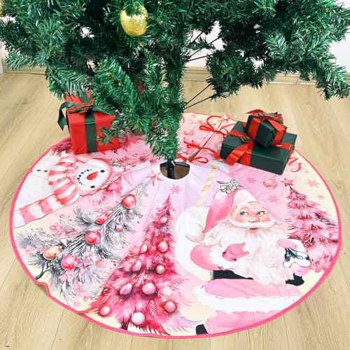 Pink Christmas Tree Skirt 48 Inch Pink Christmas Decorations