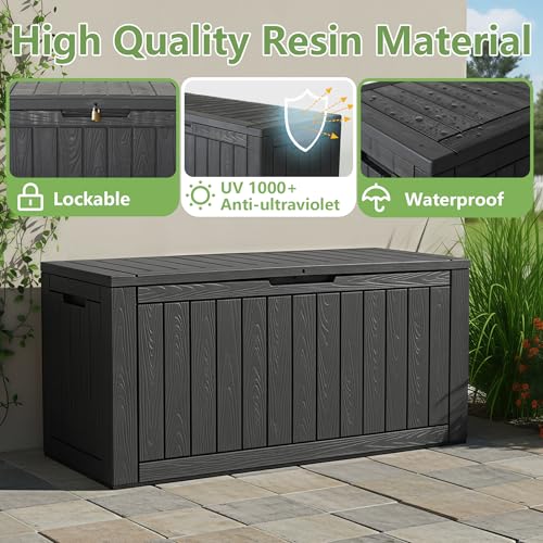 110 Gallon Waterproof Large Resin Deck Box