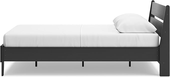 Signature Design by Ashley Socalle Casual Queen Panel Platform Bed, Foundation or Box Spring Not Needed, Black