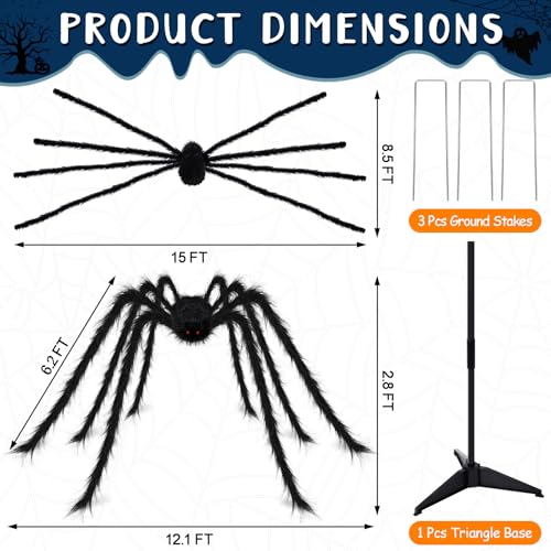 15FT Halloween Giant Spider Outdoor Decorations (15FT)