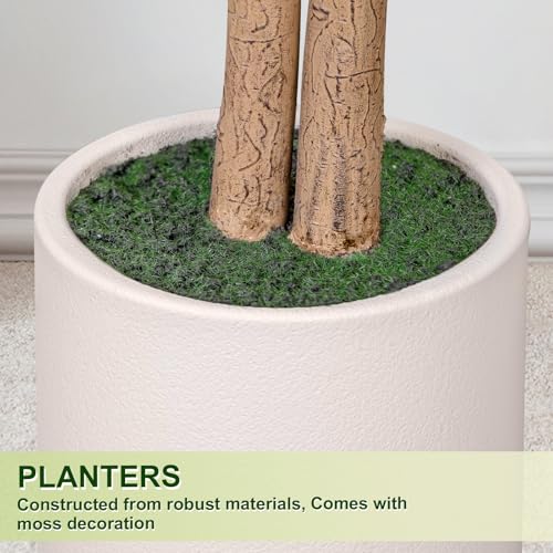 6FT Artificial Ficus Tree with White Planter