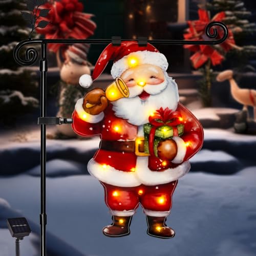 12x18 Lighted Christmas Santa Garden Flag