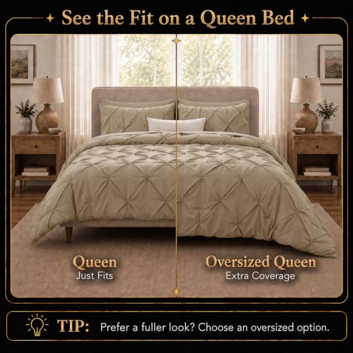 Queen Comforter Set Taupe (7 Piece Set)