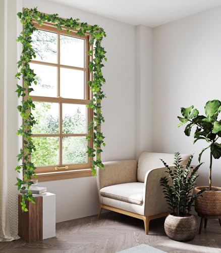 6Pc Fake Vines Artificial Ivy Garland Silk Pothos Leaf Plants 6.3Ft (37.8 Foot)