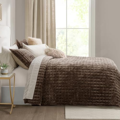 Channel Box Stitch Velvet Quilt Set