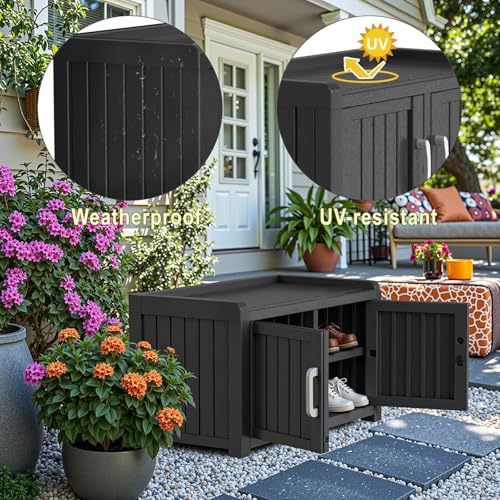 Shoe Cabinet Storage Bench Indoor Outdoor