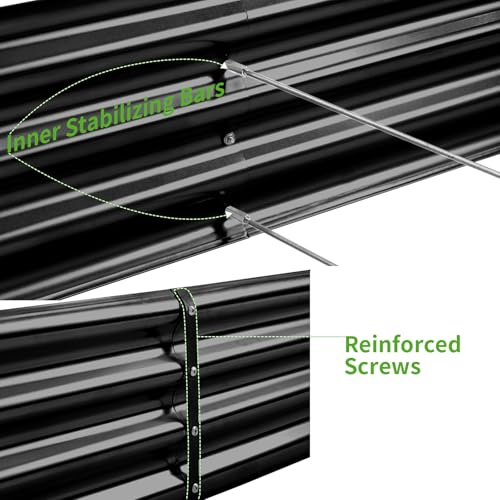 3 Pack 6×3×1ft Galvanized Metal Raised Garden Bed (3 Count)