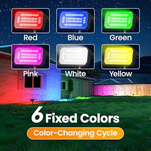 Color Changing Solar Spot Lights Outdoor 8 Pack (8 Count)