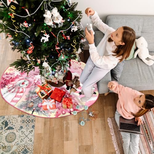 Pink Christmas Tree Skirt 48 Inch Pink Christmas Decorations