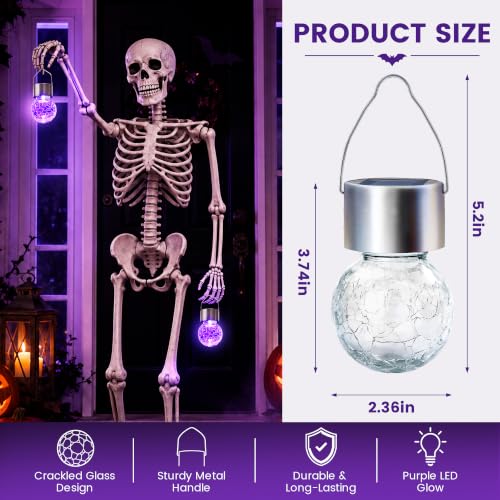 Halloween Solar Lights Outdoor Solar Hanging Lanterns Outside 12PC (12 Count)