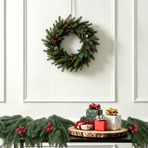 24 Pcs Artificial Norfolk Pine Branches Faux Christmas Stems (24 Count)