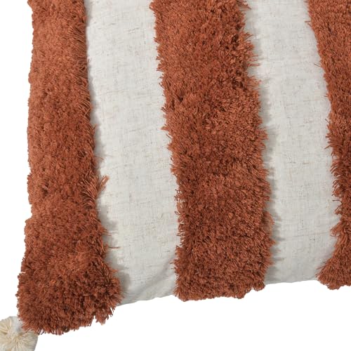 Boho Throw Pillow Covers 18x18 Tufted Home Decorations Dark Rust
