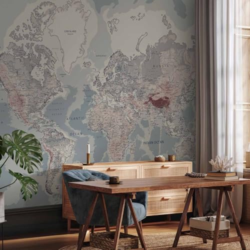 Wall Mural World Map 157x110 in (120.55 Sq Ft)