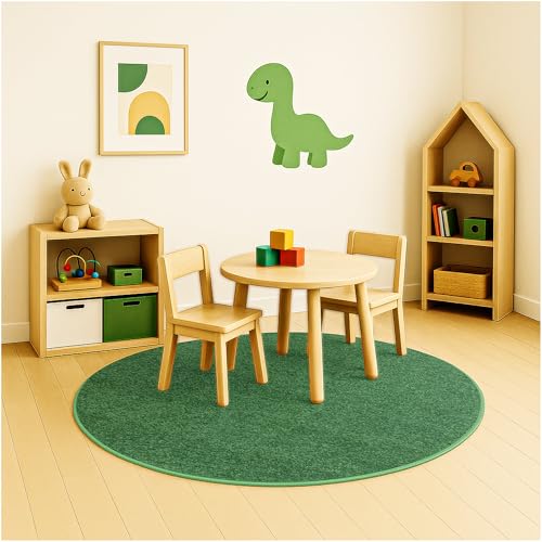 Soft & Colorful 5' Round Kids Classroom Area Rug