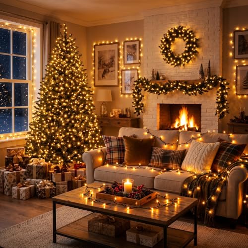 Gold Christmas Incandescent String Lights Outdoor 100 Count 19.7ft