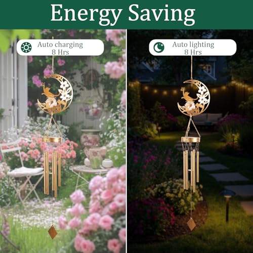 Moon Cat Wind Chime Outdoor 3