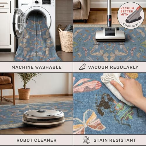 Insect 3x5 Washable Stain Resistant Rugs for Large Kitchen (15 Sq Ft)