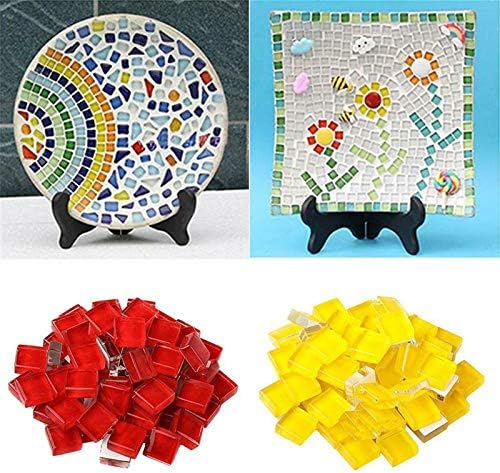BestTeam Craft Material Mosaic Tile, Micro Glass Tiny Mini Mosaic Tile DIY Hobbies Children Handmade Crystal Free Stone Craft Material Creativity 300g (White)