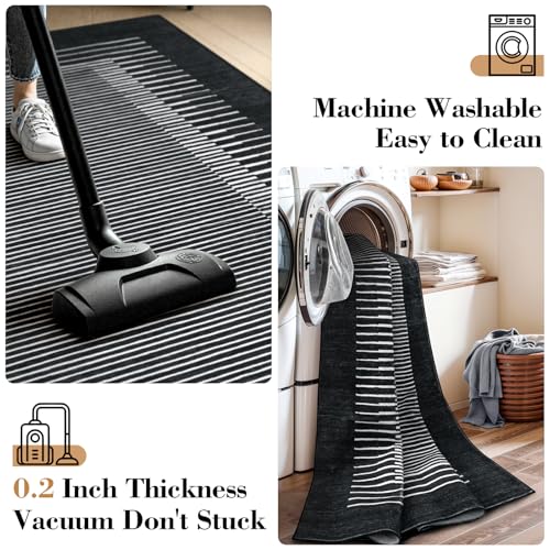 Washable Striped 5x7 Washable Area Rug (35 Sq Ft)