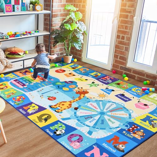 4x6 Playroom Rugs for Kids Washable