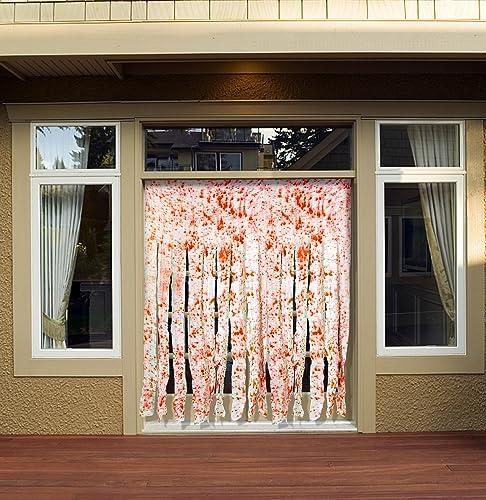4pcs Halloween Door Curtain Decoration with Bloody Hand Prints