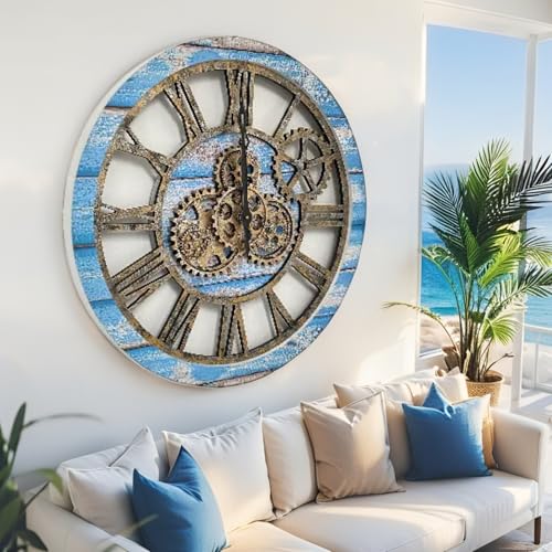 The Gears Clock The Original Real Moving Gear Wall Clock Vintage Industrial Oversized Rustic Farmhouse