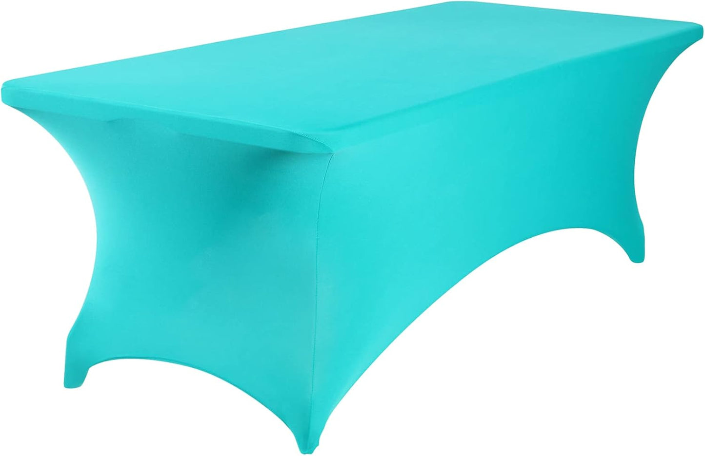 4Pack Spandex Waterproof Table Covers 8ft，Spandex 8ft Waterproof Table Cover for Party,Wedding, Banquet, and Events(Turquoise)