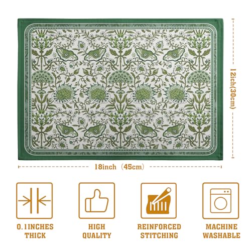 Green Floral Boho Placemats Set of 4
