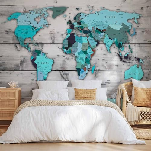 Premium Wall Mural World Map 79x55 in (4 Count)