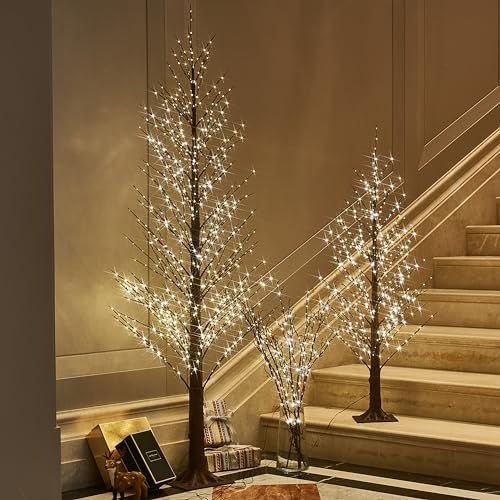 Lighted Alpine Tree Brown Willow 6FT 810 LED Fairy Lights