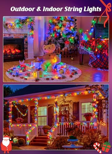 4 Pack Solar Christmas String Lights Outdoor (288 Foot)