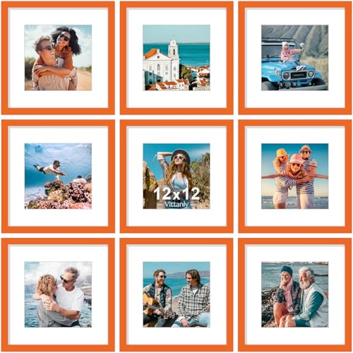 12x12 Picture Frames Set of 9 for Wall Mounting (9 Count)