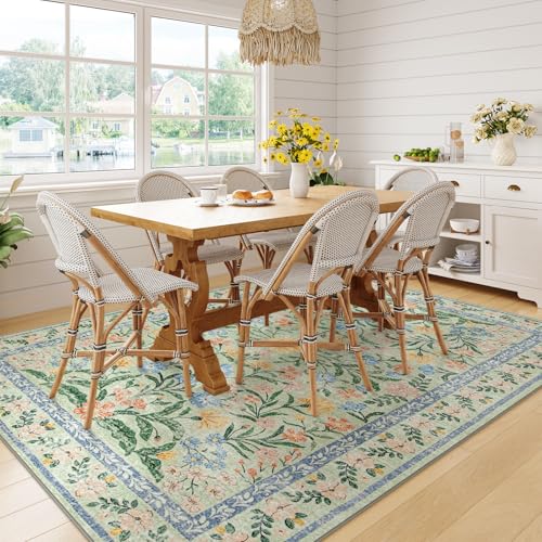 Washable Floral 6x9 Rug