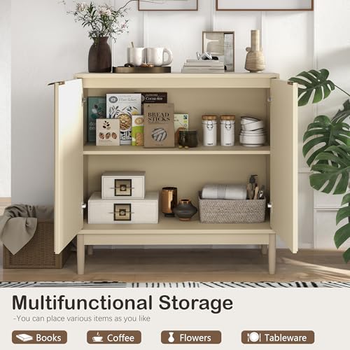 Fluted Buffet Cabinet with Storage