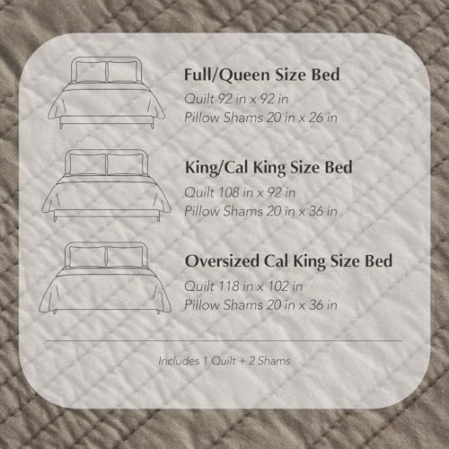 HOME 100% Cotton Modern Lines Quilt Set King Size