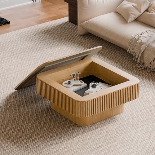 Square Small Coffee Table with Storage