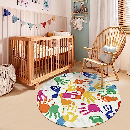 Colorful Round Rug for Classroom 6 Ft