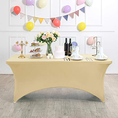 2Pack Spandex Table Cover for 4FT or 6ft or 8ft Table Universal Fitted Stretch Tablecloth for Party (2 Count)