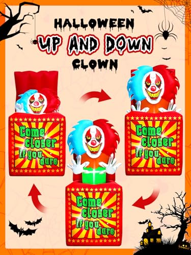 6.6 FT Halloween Inflatables Animated Clown with Music