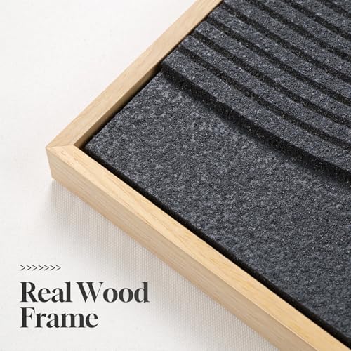 Large Framed Neutral Abstract Wall Art for Living Room (3 Count)