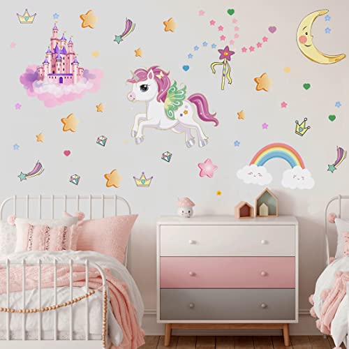 Glow in The Dark Stars and Unicorn Wall Decals