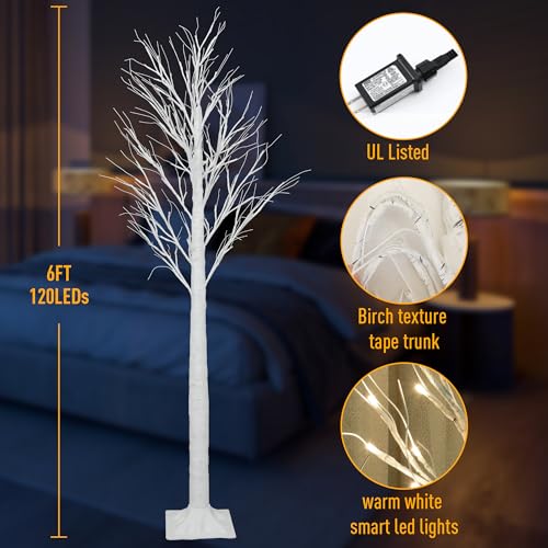 Smart Lighted Birch Twig Tree with Fairy Lights