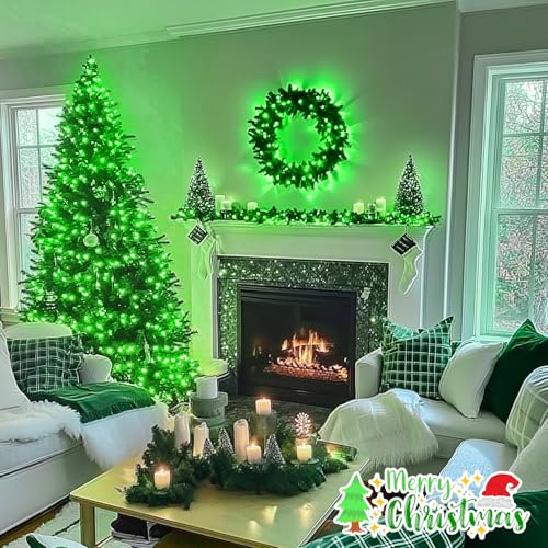 8 Modes 163 FT 500 LED Green Christmas Lights Indoor Outdoor (163 Foot)