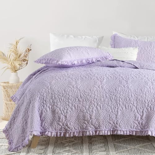 Lavender Ruffled Quilt King Size