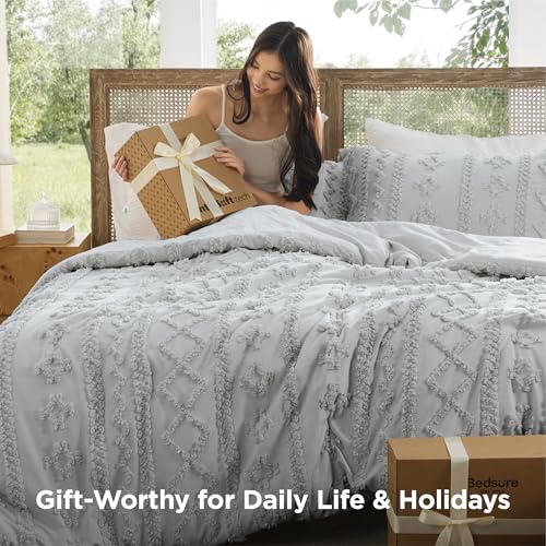 Tufted Boho Comforter Set Oversized King